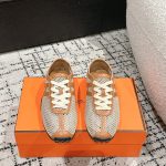Hermes Casual Shoes Ash Top-Grain Cowhide Sheepskin Mesh