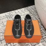 Hermes Casual Shoes Ash Top-Grain Cowhide Sheepskin Mesh