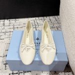 Prada Flat Shoes Red Sheepskin Patent Leather Rubber Outsole Spring