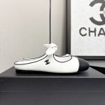 Chanel Mary Jane Shoes Black Genuine Leather Cowhide Spring Early Color Blocking