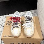 New Balance Sneakers Red Genuine Leather Sheepskin Suede Cowhide Lace Anti-Slip Outsole Spring Early