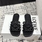 Loewe Slippers Red Genuine Leather Sheepskin Cowhide Spring Summer