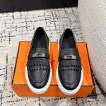 Hermes Sneakers Sheepskin Cowhide Lace
