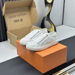 Louis Vuitton Sneakers Red Top-Grain Cowhide Lace Anti-Slip Outsole