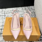 Louis Vuitton High Heel Ash Genuine Leather Sheepskin Patent Lace