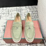 Loro Piana Loafers Red Sheepskin Suede Rubber Outsole