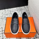 Hermes Sneakers Sheepskin Cowhide Lace Minimalist Style