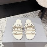 Balenciaga Slippers Red Lady Cowhide Street Style