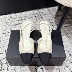 Chanel Ballet Shoes Genuine Leather Sheepskin Woven Fabric