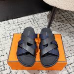 Hermes Sandals Red Top-Grain Cowhide Sheepskin Woven Upper Summer