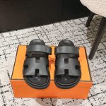 Hermes Sandals Top-Grain Cowhide Goatskin Suede Rubber
