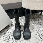 Balenciaga Long Boots Red Eva Cowhide Rubber Outsole Streetwear Relaxed Street