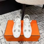 Hermes Sandals Ash Genuine Leather Cowhide Spring Summer And
