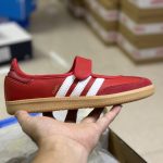 Adidas Sneakers Red Microfiber Top-Grain Cowhide Lace Business Commute