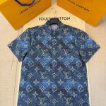 Louis Vuitton Short-Sleeved Shirts Red Cotton Poplin Summer