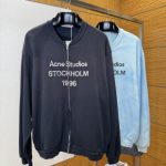 Acne Studios Coat Red Cotton Combed Adhesive Enzyme Washing