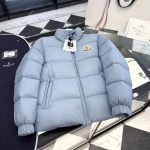 Moncler Outerwear Red Goose Down Nylon Fabric Patch Zippered Pocket