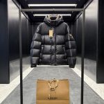 Burberry Down Jackets Red Cotton Feather Goose Feathers Polyester Nylon Fabric Relaxed Fit Winter Windproof Cuffs
