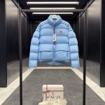 Moncler Coat Red Goose Down Tear-Resistant Fabric Lace Patch