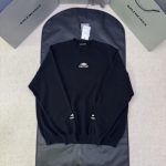 Balenciaga Long-Sleeved Shirts Red Wool Blend Polyester Simple And Versatile Embroidery