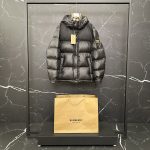Burberry Down Jackets Brown Goose Nylon Winter Side Pockets Windproof Cuffs