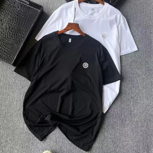 Hermes T-Shirt White Cotton Pure Mulberry Silk