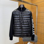 Moncler Jacket Red Down Nylon Jacquard Fabric