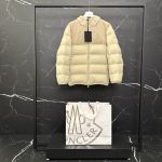 Monk Jackets Red Down Nylon Fabric Patch Zippered Pocket