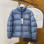 Moncler Down Jacket Red Goose Duck Nylon Fabric Embroidery Patch Zippered Pocket
