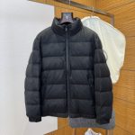 Prada Down Jacket Black Duck Embroidery Embossing Process 3D Logo