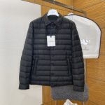 Moncler Down Jacket Black Feather Duck Nylon High-Quality Materials