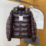 Moncler Down Jacket Red Duck Nylon Water-Repellent Fabric Embroidery
