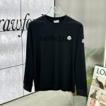 Moncler Long-Sleeved T-Shirt Red Cotton Long-Staple Silk Modal Autumn Winter