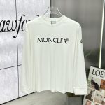 Moncler Long-Sleeved T-Shirt Red Cotton Long-Staple Silk Modal Autumn Winter