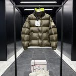 Moncler Outerwear Red Goose Down Duck Nylon Patch Zippered Pocket