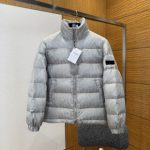 Dior Down Jacket Green Duck Nylon Satin Jacquard Pattern Crisp Silhouette