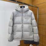 Prada Down Jacket Red Duck Nylon Fabric