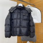 Moncler Down Jacket Black Duck Nylon Fabric Glossy Finish