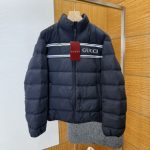 Gucci Down Jacket Blue Nylon