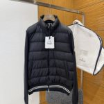 Moncler Down Jacket Blue Wool Cashmere Duck Polyester Fiber