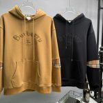Burberry Hoodie Black Cotton Embroidery Patch