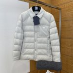 Prada Coat White Cotton Duck Down Corduroy
