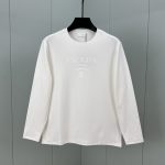 Prada Long-Sleeved T-Shirt Black Cotton Modal Winter