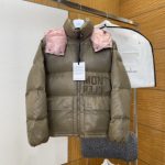 Moncler Coat Red Goose Down Nylon Suitable For Various Body Types Sophistication