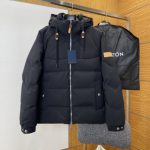 Louis Vuitton Down Jacket Red Nylon Fabric Adjustable Drawstring Sophistication Patch
