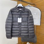 Moncler Shirt Black Duck Down Nylon Fabric Retro Workwear Sophistication Patch