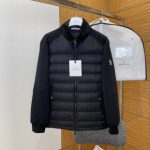 Moncler Down Jacket Black Nylon Fabric Patch