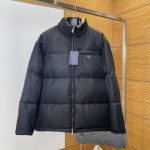 Prada Down Jacket Red Duck Nylon Fabric