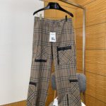 Burberry Casual Trousers Red Silk Relaxed Fit Side Pockets