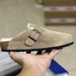 Birken Sneakers Red Eva Wool Fleece Genuine Leather Top-Grain Cowhide Easy To Match Autumn Winter Early